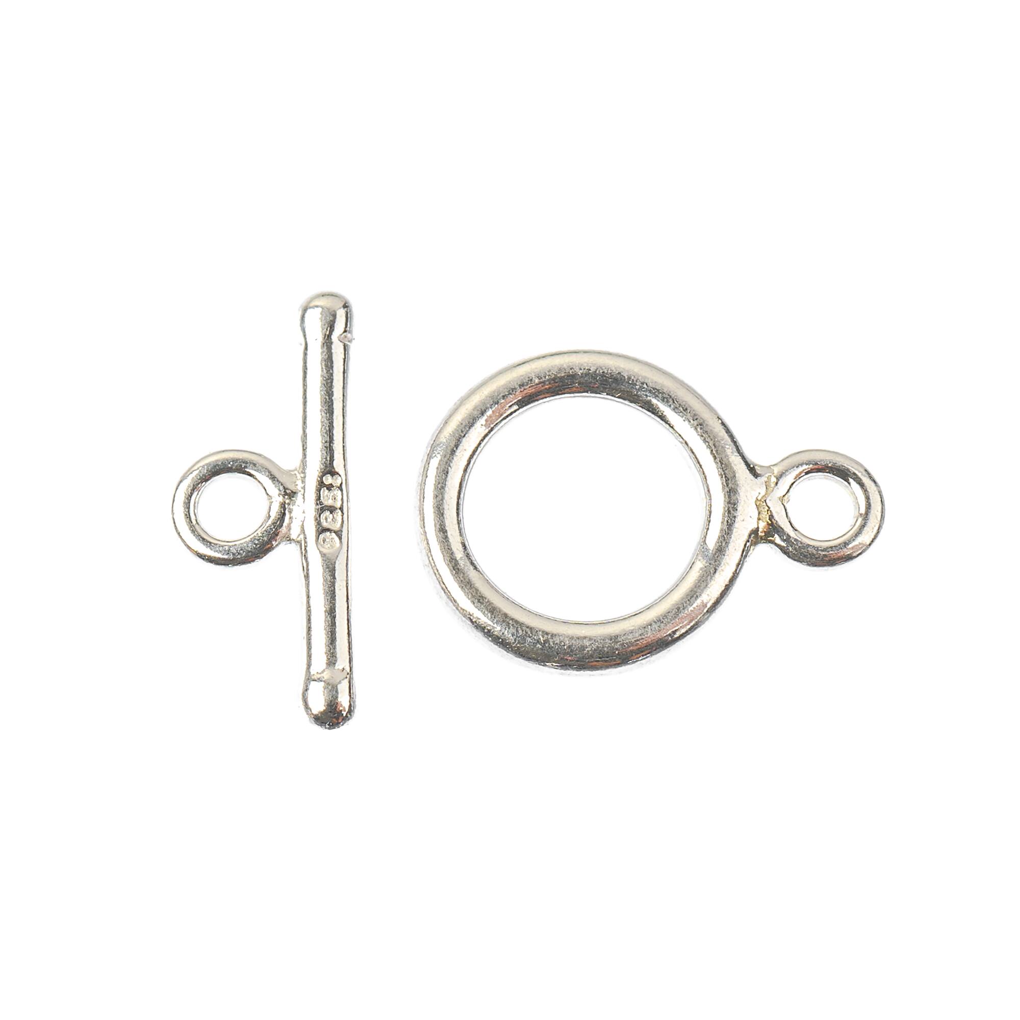6 Packs: 2 ct. (12 total) 13mm Sterling Silver Round Toggle Clasps by Bead Landing™